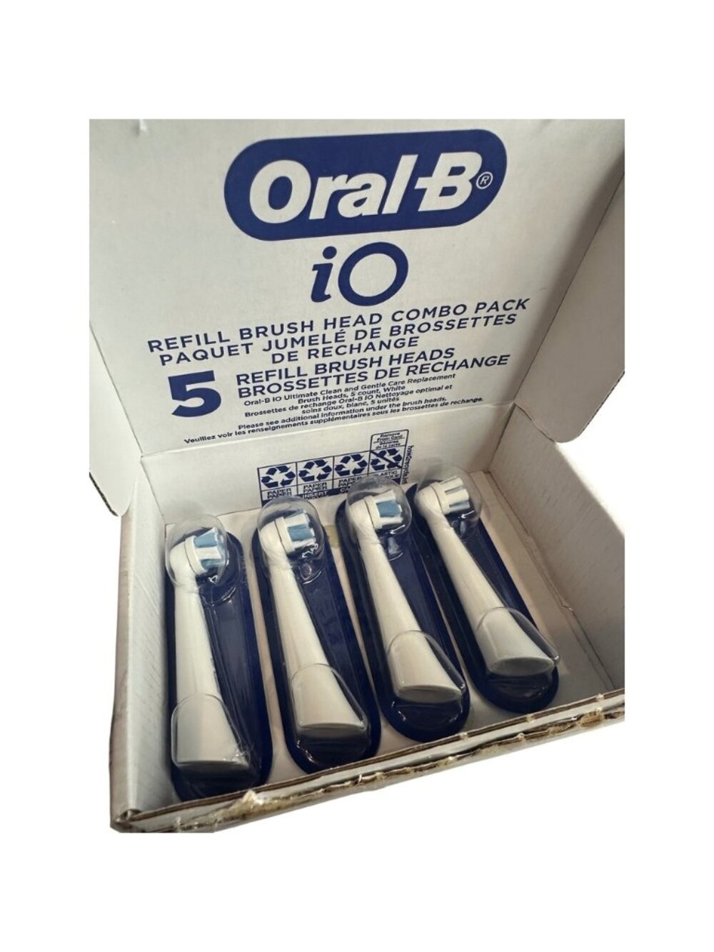 Oral-B iO Refill Brush Head Combo Pack White 4 Count Ultimate Clean Gentle Care